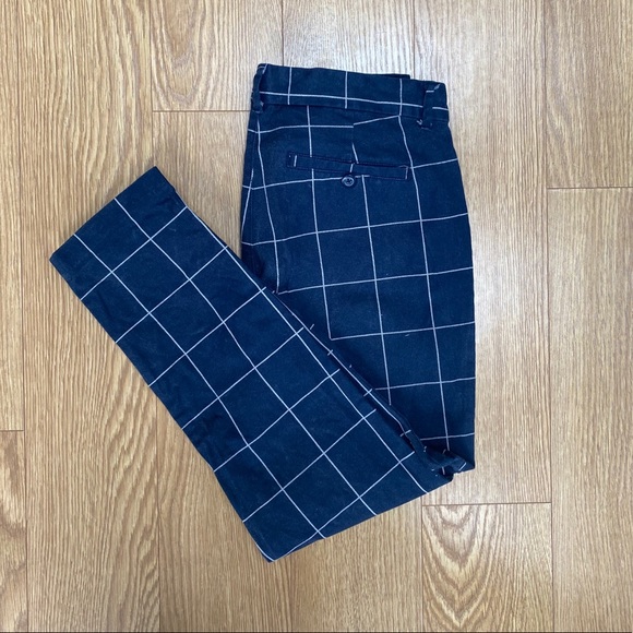 GAP Slim City Navy Check/Plaid Crop Pants - Picture 2 of 7
